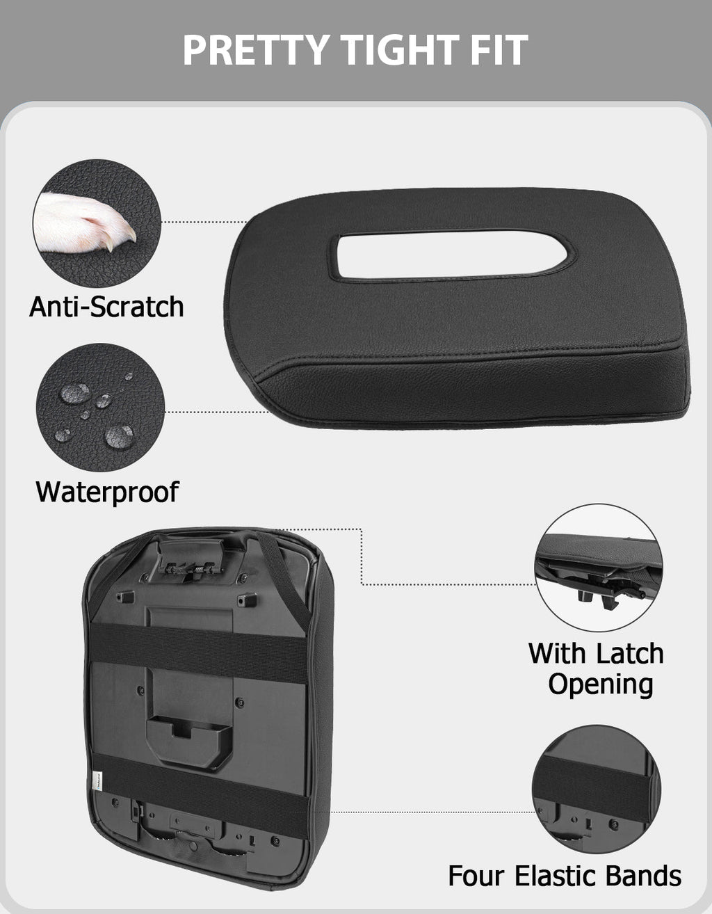 Center Console Armrest Cover For Jump Seat 2019-2026 Chevy Silverado 1500 2500 3500,2019-2026 GMC Sierra 1500 2500 3500