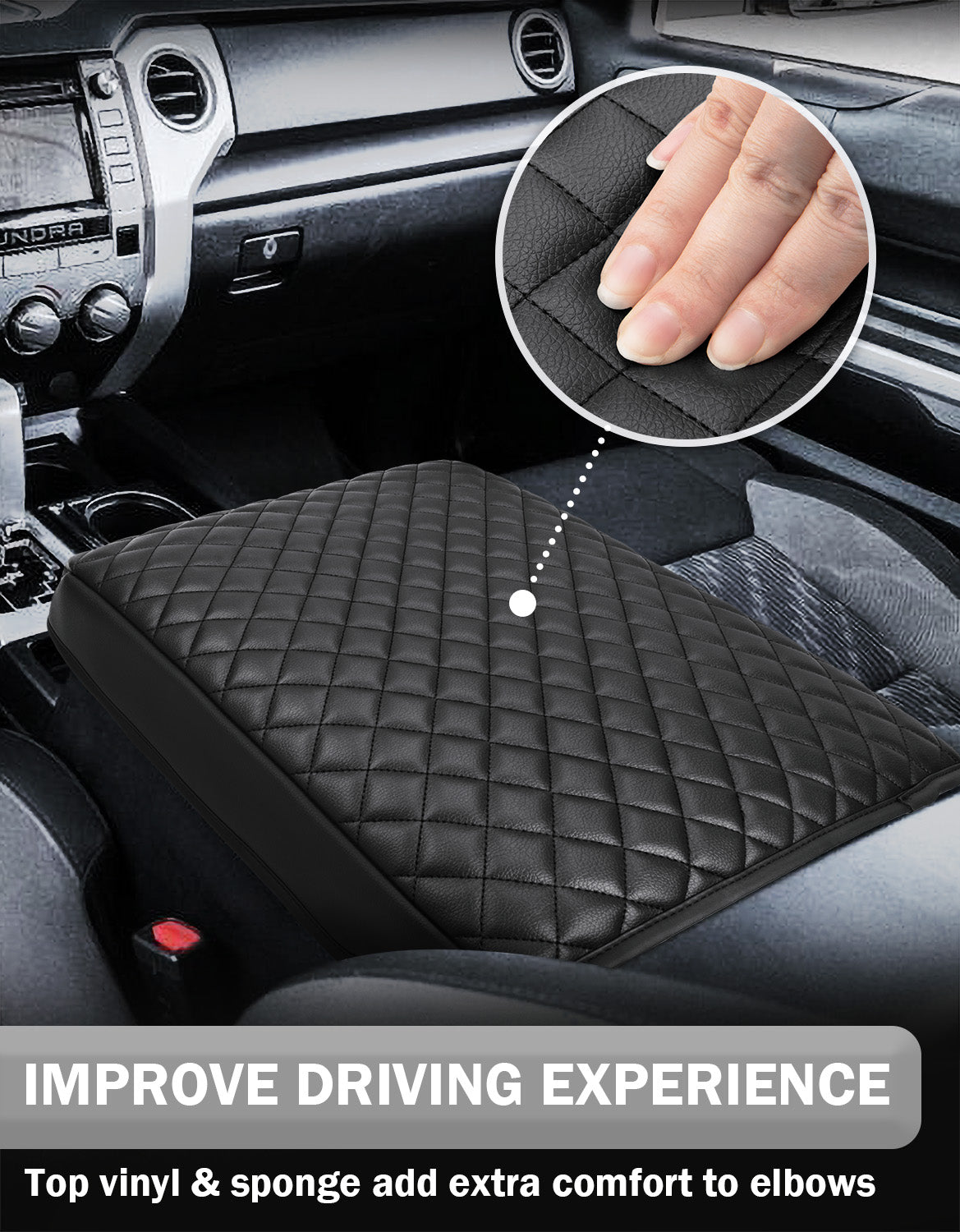 Center Console Armrest Cover Cushion Pad Protector for 2014-2021 Toyota Tundra