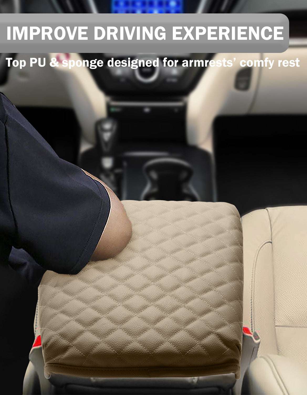Center Console Armrest Cover Pad Cushion Protector for Acura MDX 2015-2020