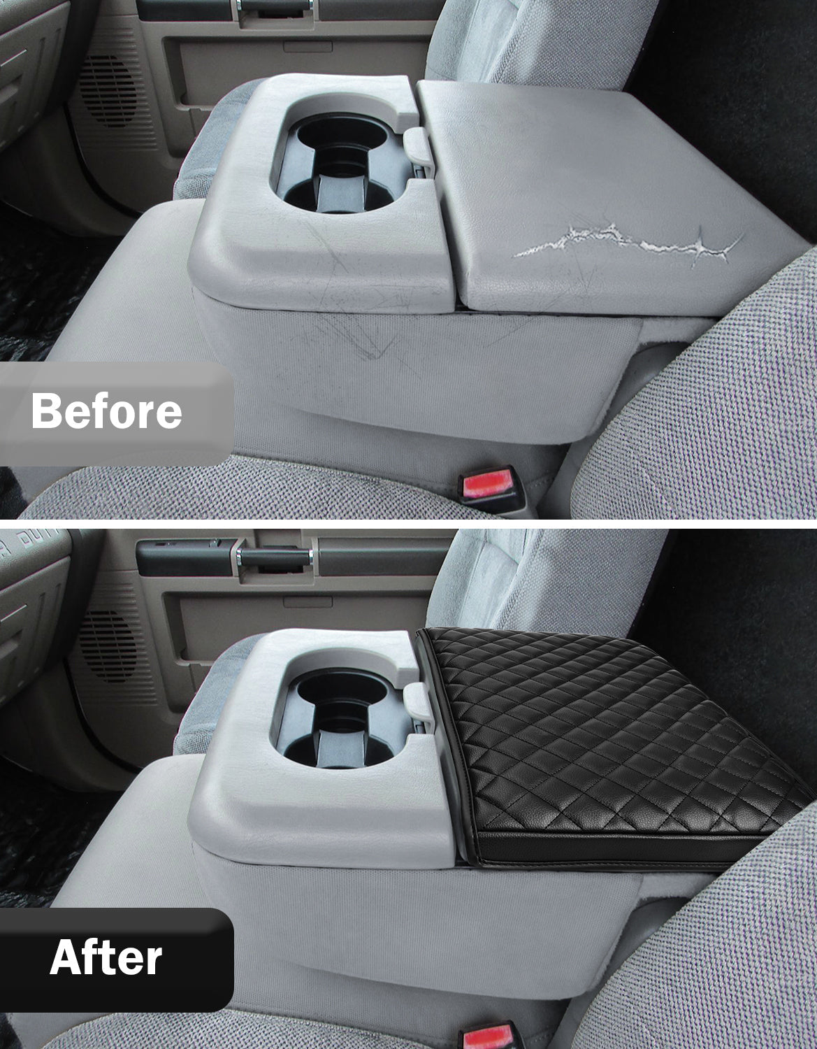 Center Console Armrest Cover Pad for Jump Seat 1999-2010 Ford F250 F350 F450 Super Duty,2001-2005 F550 Super Duty