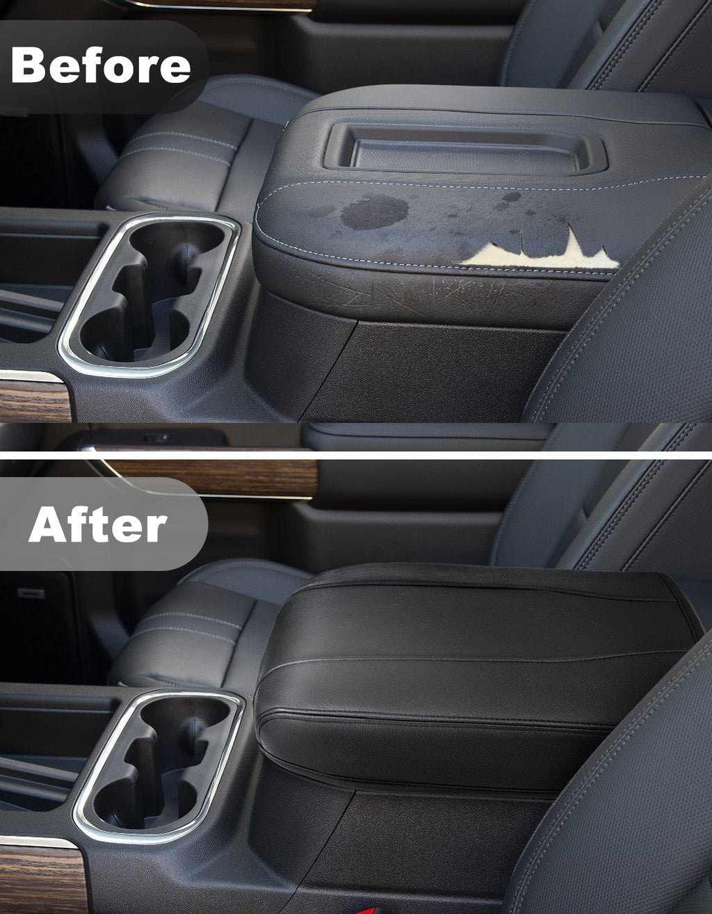 Thin Version Center Console Armrest Cover for Bucket Seat 2019-2026 Chevy Silverado 1500 2500 3500,2019-2026 GMC Sierra 1500 2500 3500,2021-2026 Tahoe/Suburban/Yukon