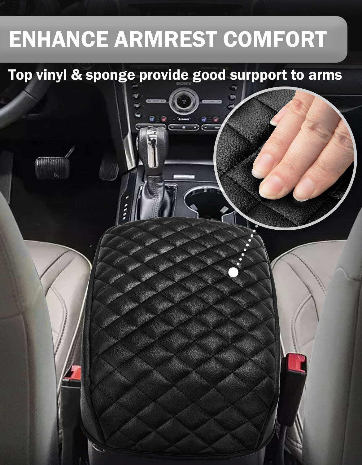 Center Console Armrest Cover Pad Protector for 2011-2019 Ford Explorer