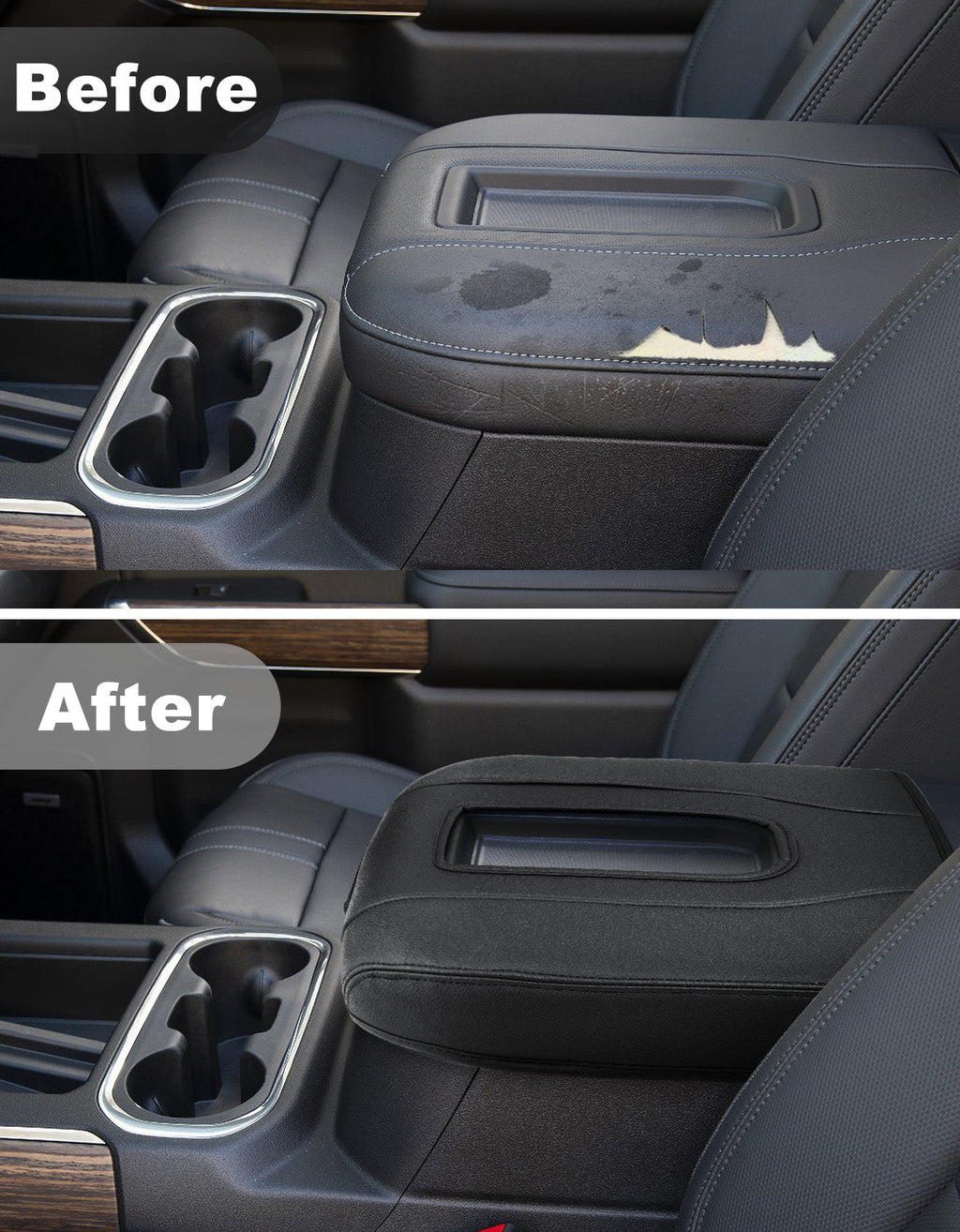 Thin Version Center Console Cushion Cover for Bucket Seat 2019-2026 GMC Sierra 1500 2500 3500,2019-2026 Chevy Silverado 1500 2500 3500, 2021-2026 Tahoe/Suburban/Yukon