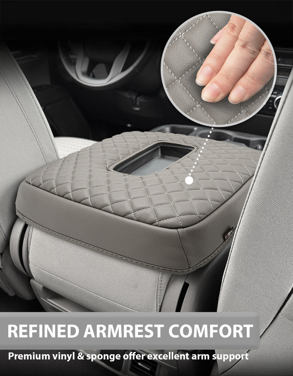 Center Console Armrest Cover Pad for Jump Seat 2019-2026 GMC Sierra 1500 2500 3500,2019-2026 Chevy Silverado 1500 2500 3500