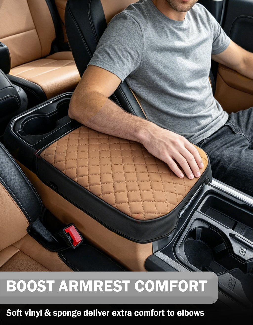 Center Console Cover Pad for Bucket Seat 2023-2026 Ford F250 F350 F450 F550 Super Duty