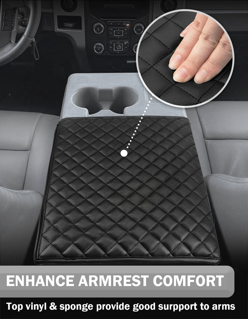 Center Console Armrest Cover Pad for Jump Seat 2011-2014 Ford F150