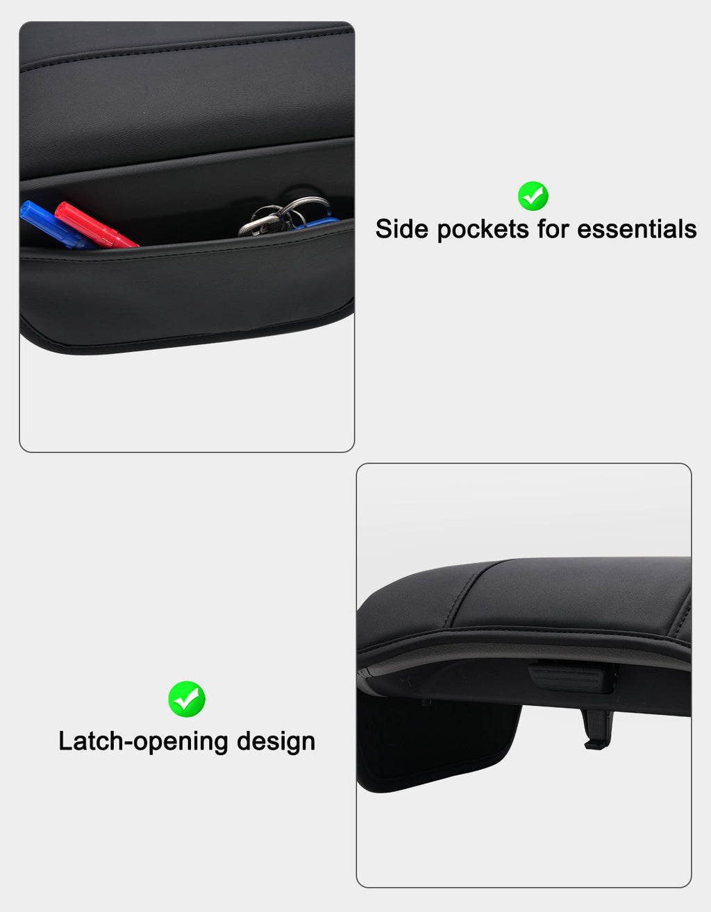 Center Console Armrest Cover for Honda Pilot 2023-2026, Honda Ridgeline 2024-2025, Honda Passport 2024-2026，Middle Console Lid Protector with Side Pockets