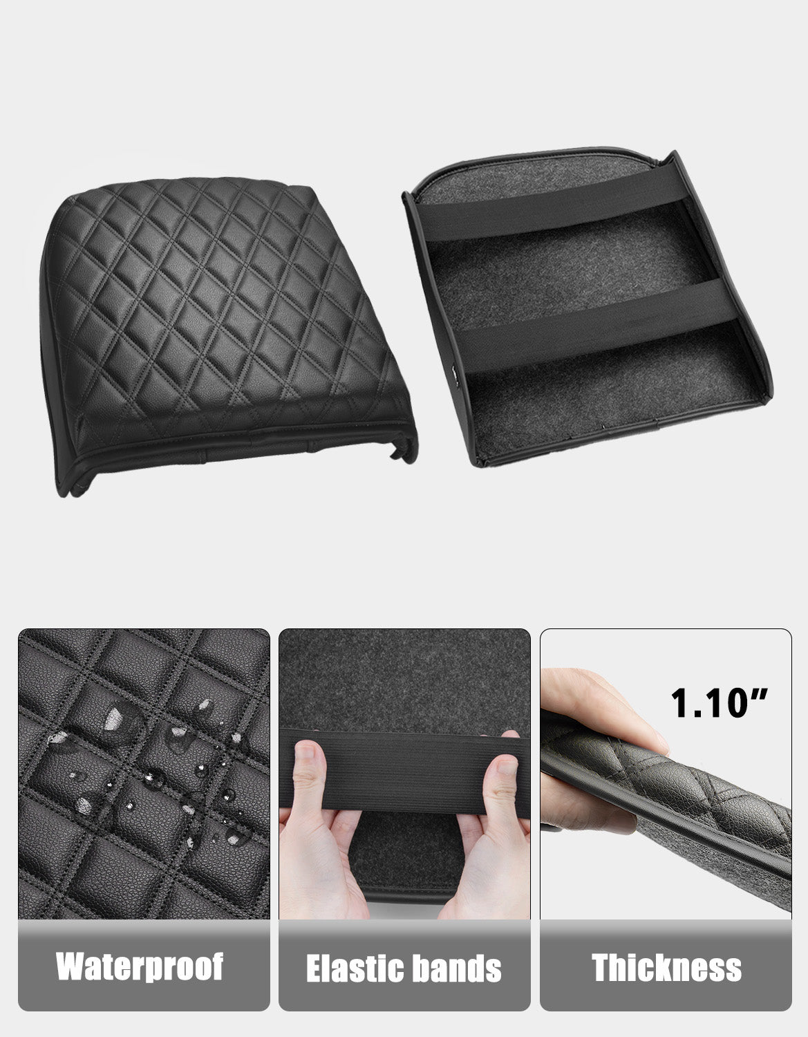 Center Console Armrest Cover Pad for Bucket Seat 2019-2026 Chevy Silverado 1500 2500 3500,2019-2026 GMC Sierra 1500 2500 3500,2021-2026 Tahoe/Suburban/Yukon