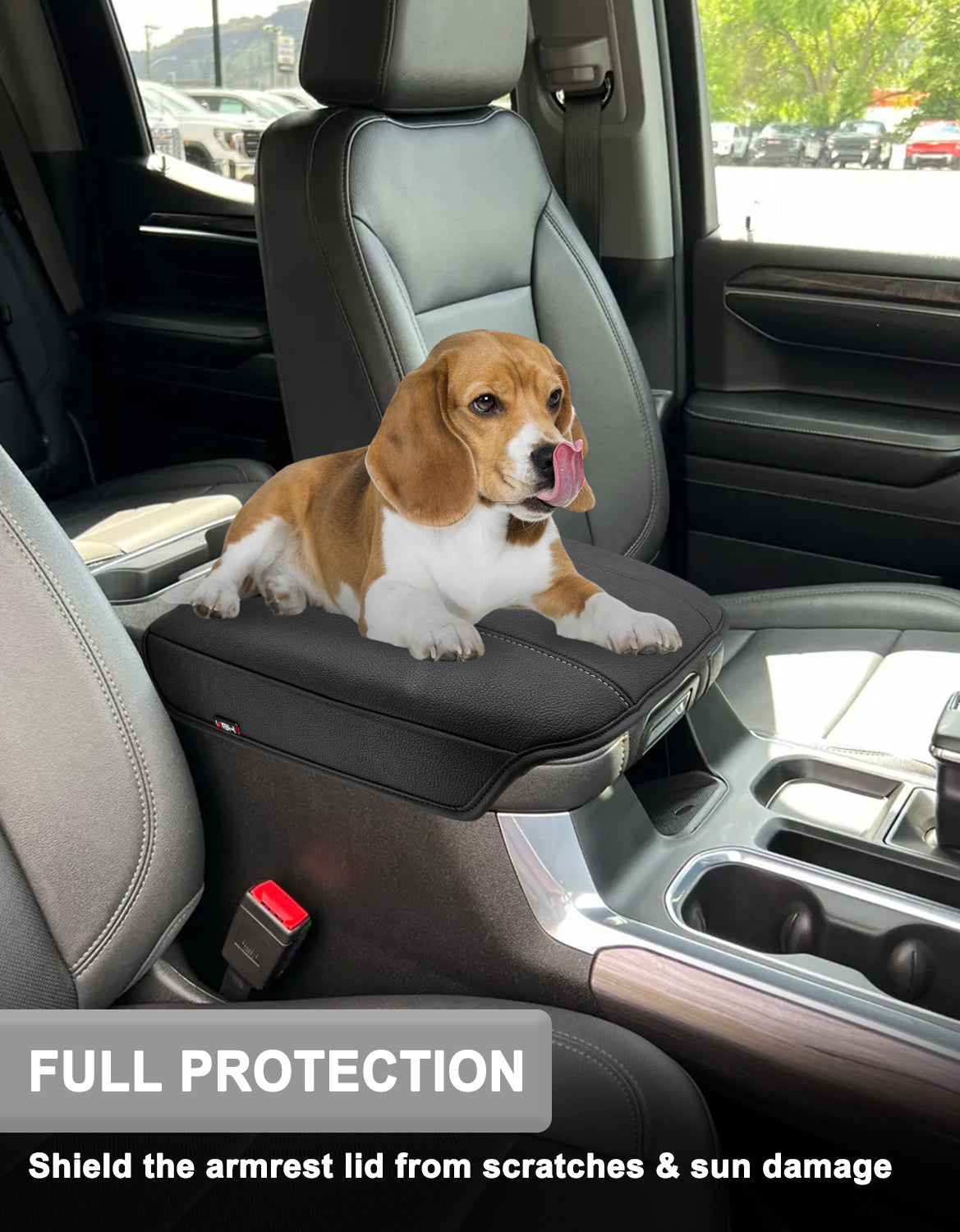 Thick Version Center Console Cushion Cover for  Bucket Seat 2019-2026 GMC Sierra 1500 2500 3500,2019-2026 Chevy Silverado 1500 2500 3500, 2021-2026 Tahoe/Suburban/Yukon