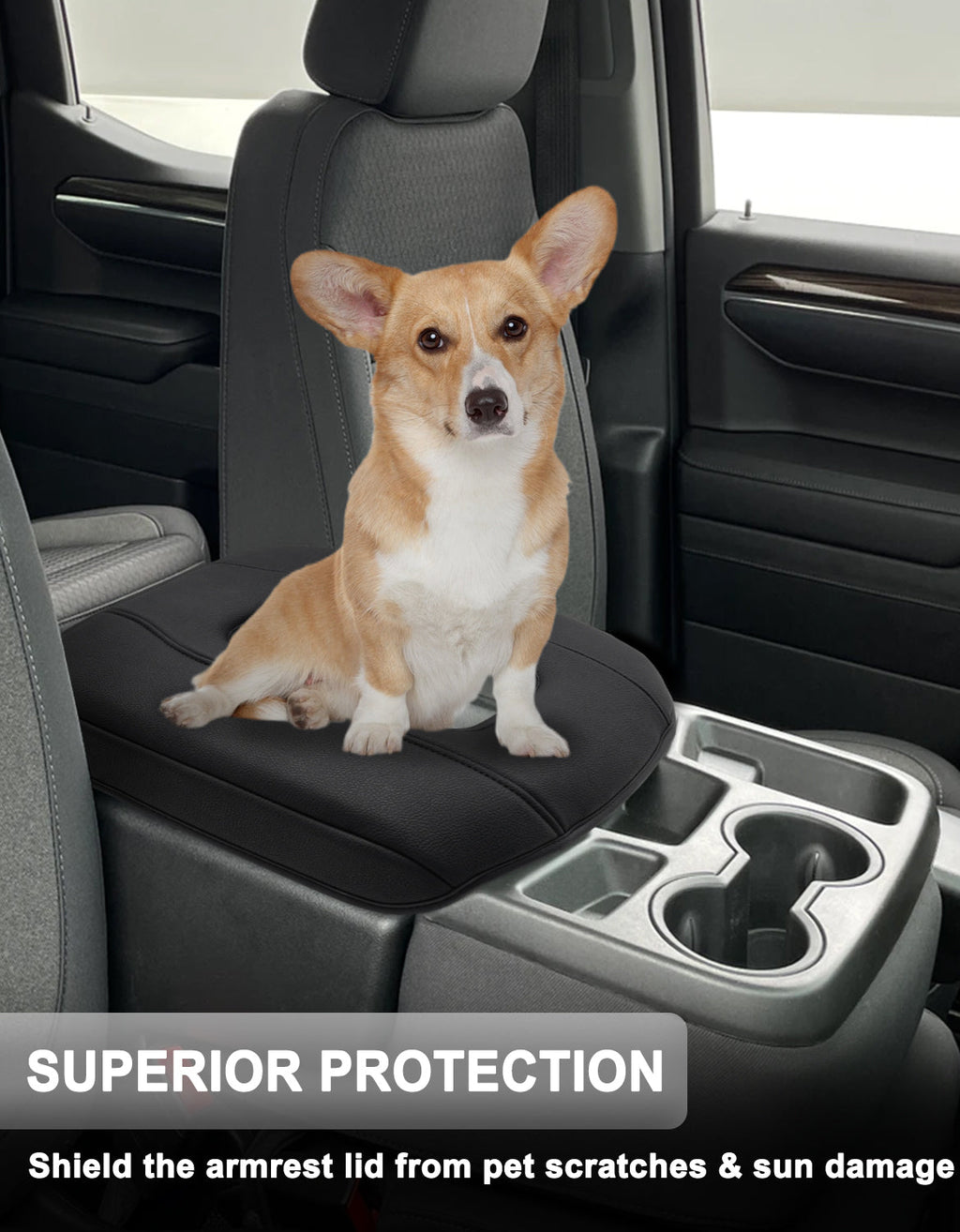 Center Console Armrest Cover Pad for Jump Seat 2019-2026 GMC Sierra 1500 2500 3500,2019-2026 Chevy Silverado 1500 2500 3500