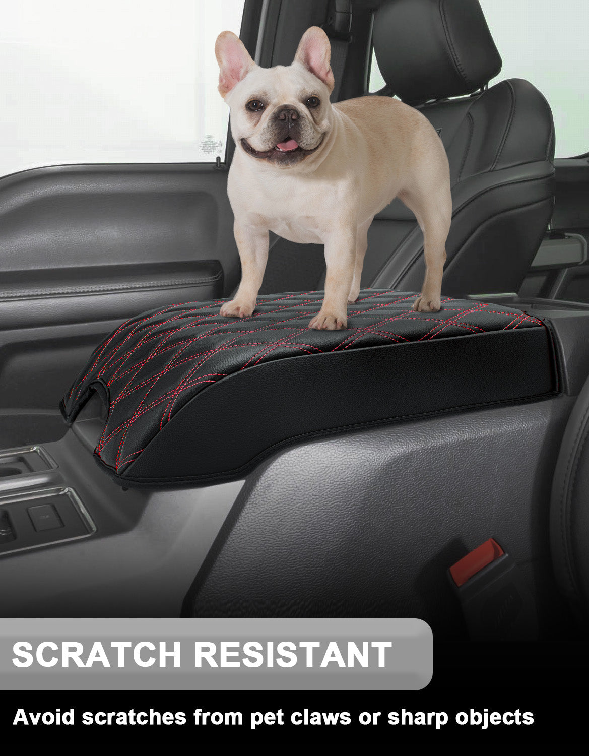Center Console Armrest Cover Pad for Bucket Seat 2015-2020 Ford F150, 2017-2022 F250 F350 F450 F550 Super Duty, 2018-2024 Ford Expedition
