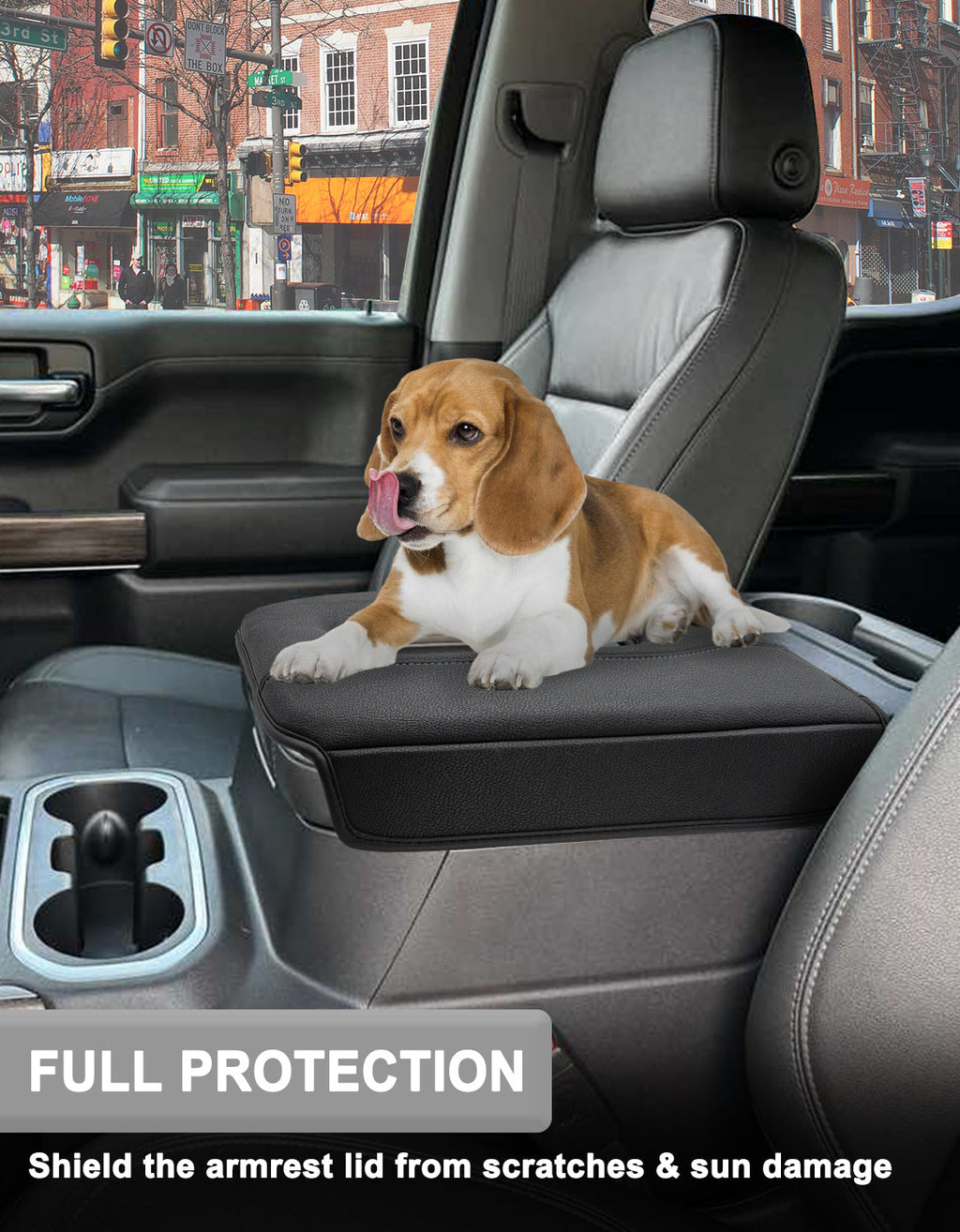 Thick Version Center Console Cushion Cover for Bucket Seat 2019-2026 GMC Sierra 1500 2500 3500,2019-2026 Chevy Silverado 1500 2500 3500, 2021-2026 Tahoe/Suburban/Yukon