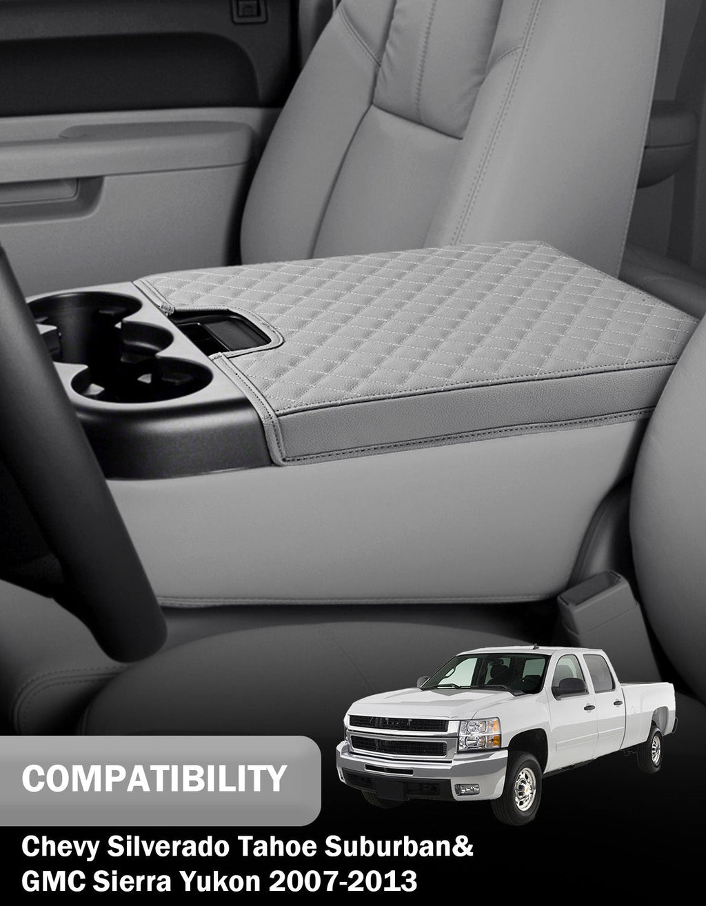 Center Console Armrest Cover for Jump Seat 2007-2013 Chevy Silverado 1500 2500 3500,2007-2013 Chevy Tahoe & Suburban,2007-2013 GMC Sierra 1500 2500 3500,2007-2013 GMC Yukon