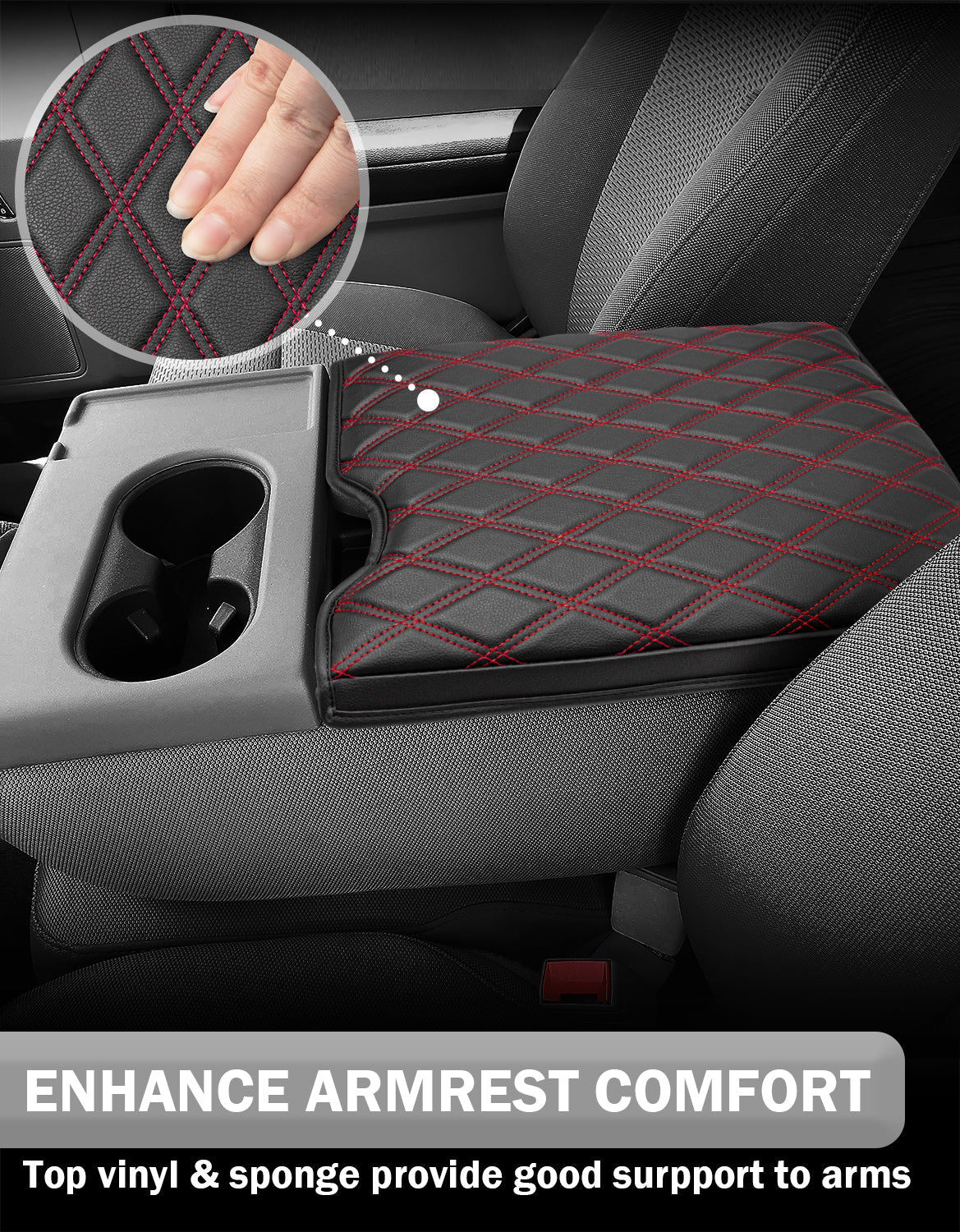 Center Console Armrest Cover Pad for Jump Seat 2015-2025 Ford F150, 2017-2025 Ford F250 F350 F450 F550 Super Duty