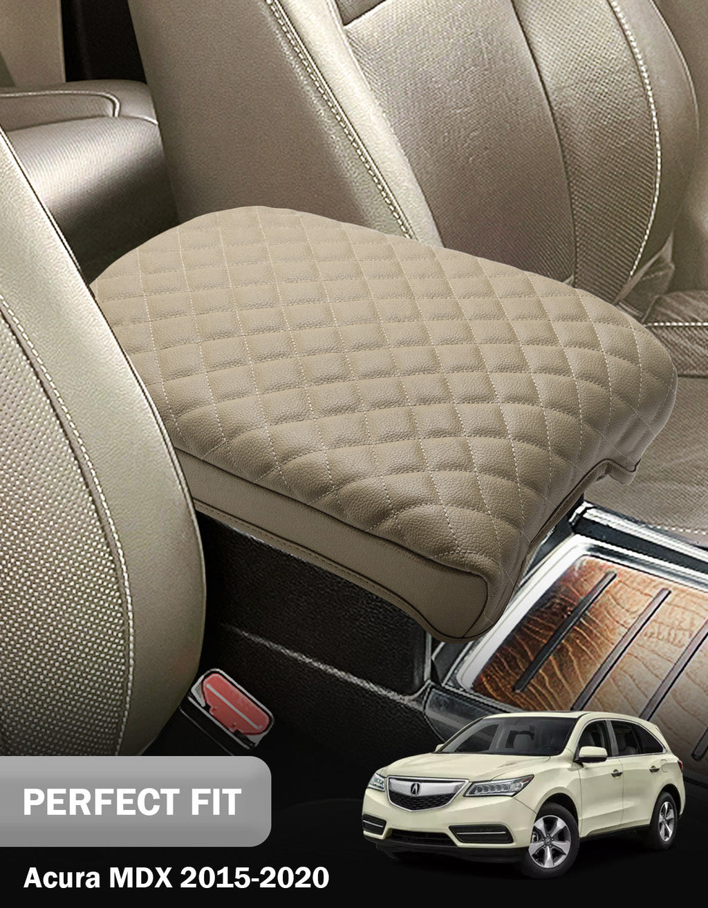 Center Console Armrest Cover Pad Cushion Protector for Acura MDX 2015-2020