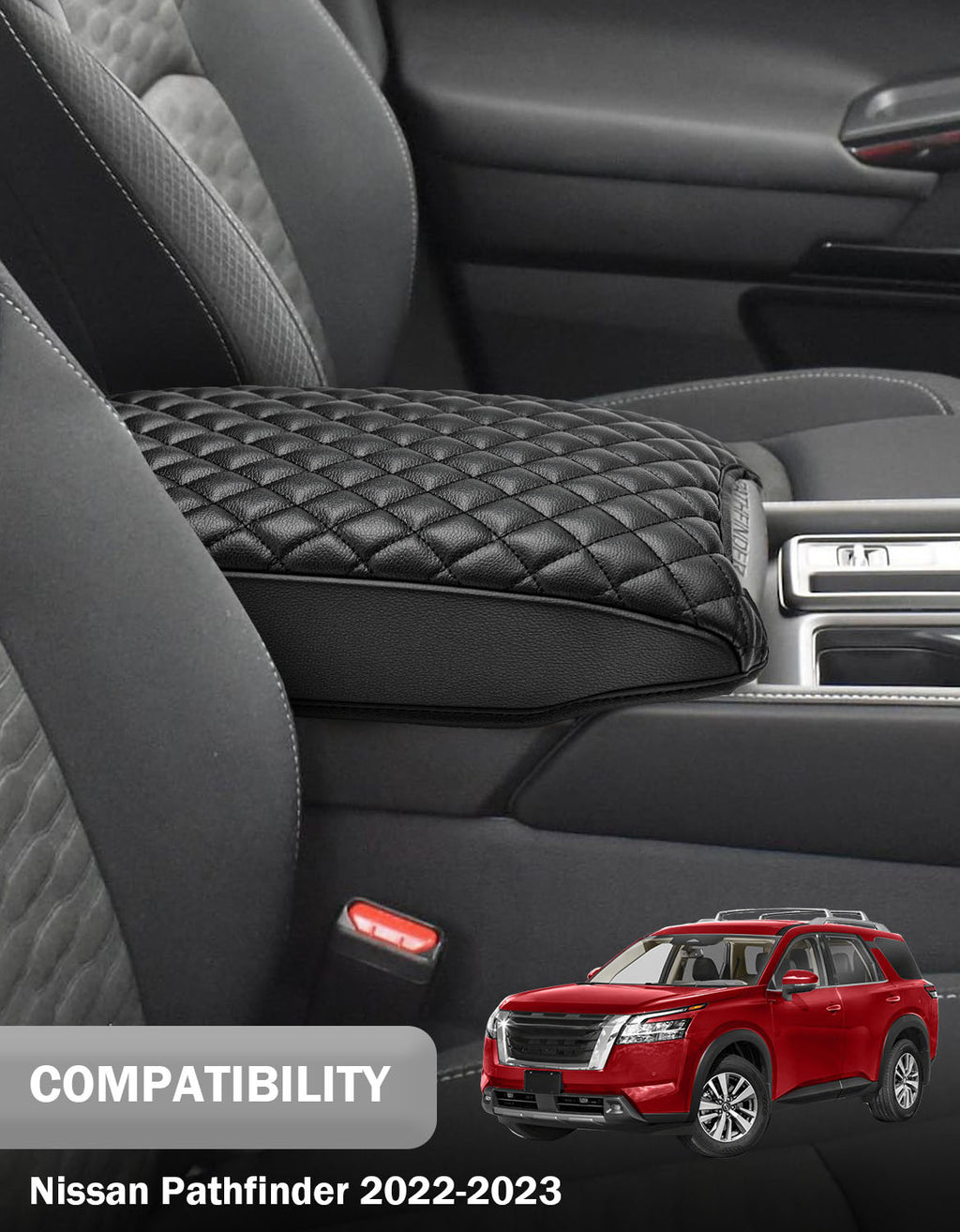 Center Console Armrest Cover Cushion Pad Protector for Nissan Pathfinder 2022-2025