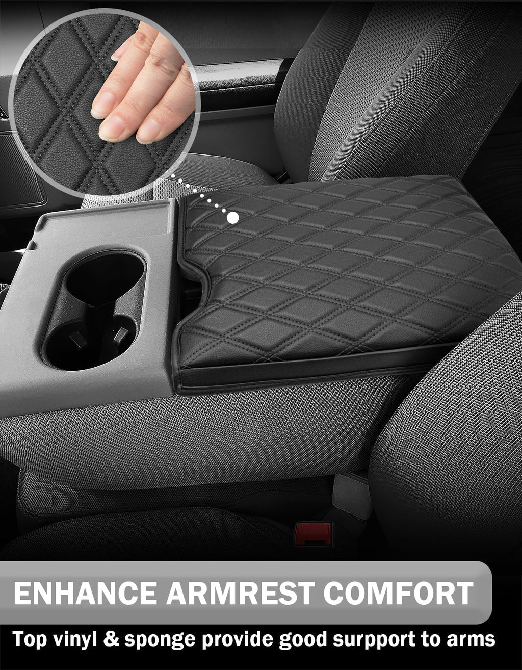 Center Console Armrest Cover Pad for Jump Seat 2015-2025 Ford F150, 2017-2025 Ford F250 F350 F450 F550 Super Duty