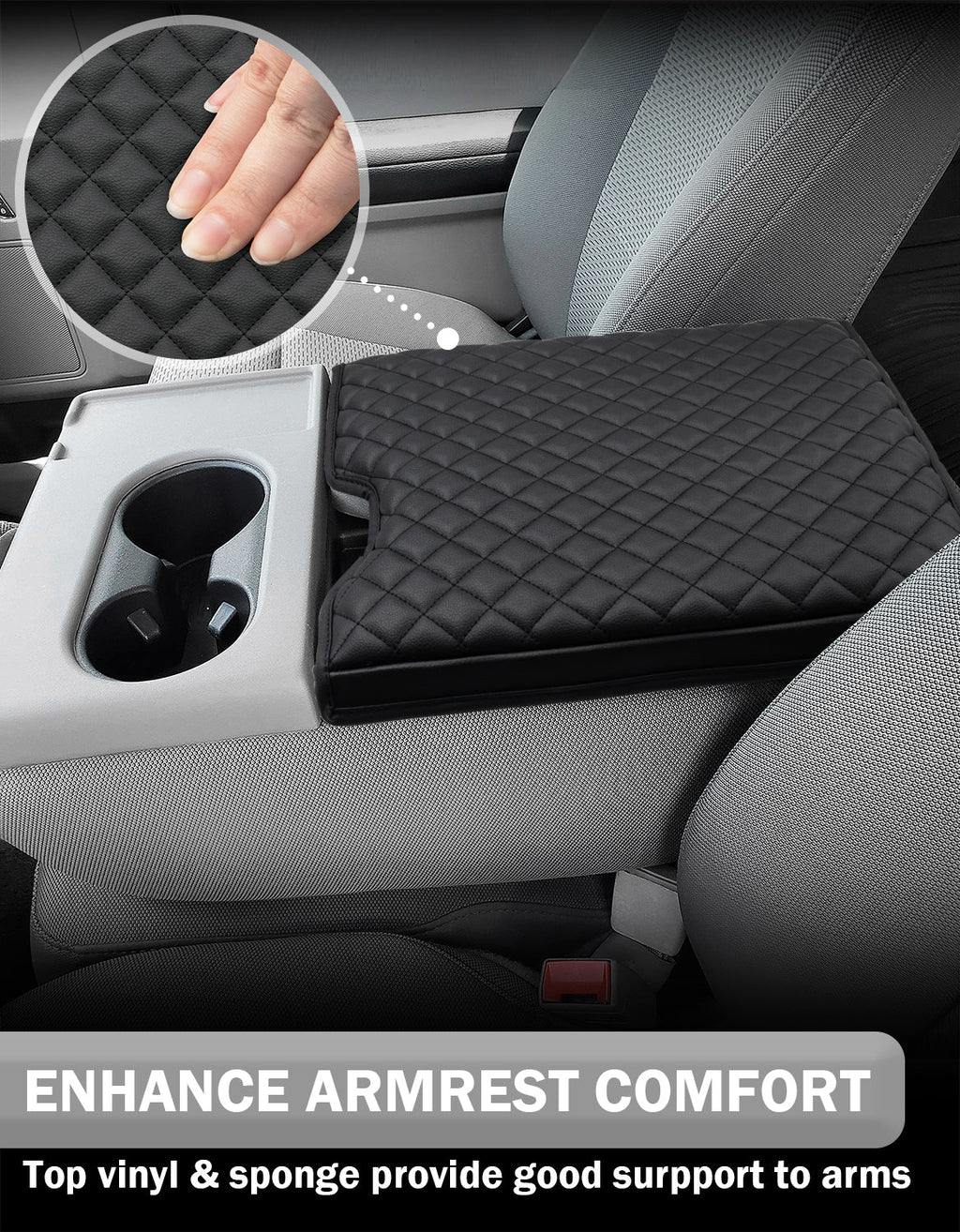 Center Console Armrest Cover Pad for Jump Seat 2015-2025 Ford F150, 2017-2025 Ford F250 F350 F450 F550 Super Duty