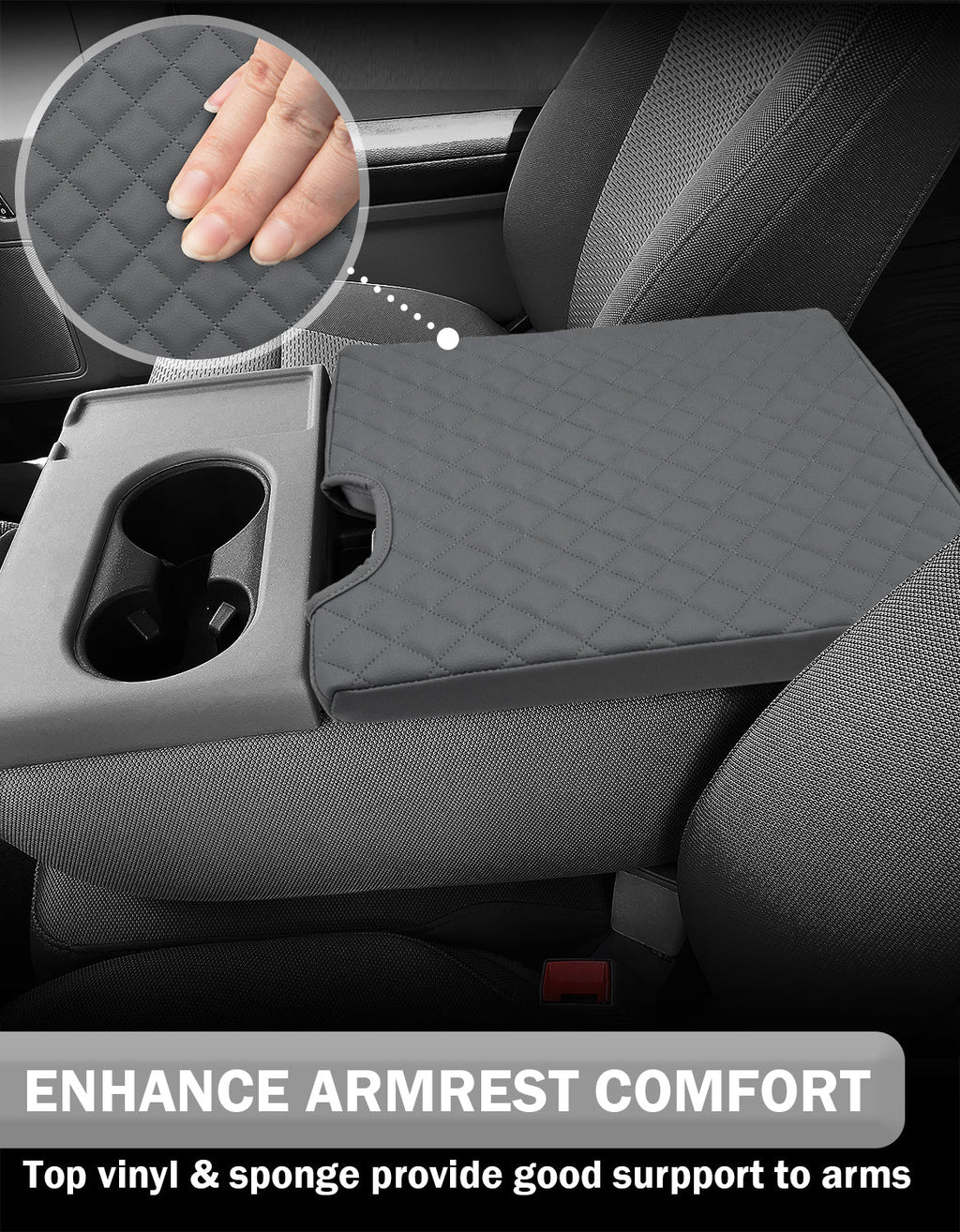 Center Console Armrest PU Leather Cover for Jump Seat 2015-2025 Ford F150 , 2017-2025 Ford F250 F350 F450 F550 Super Duty
