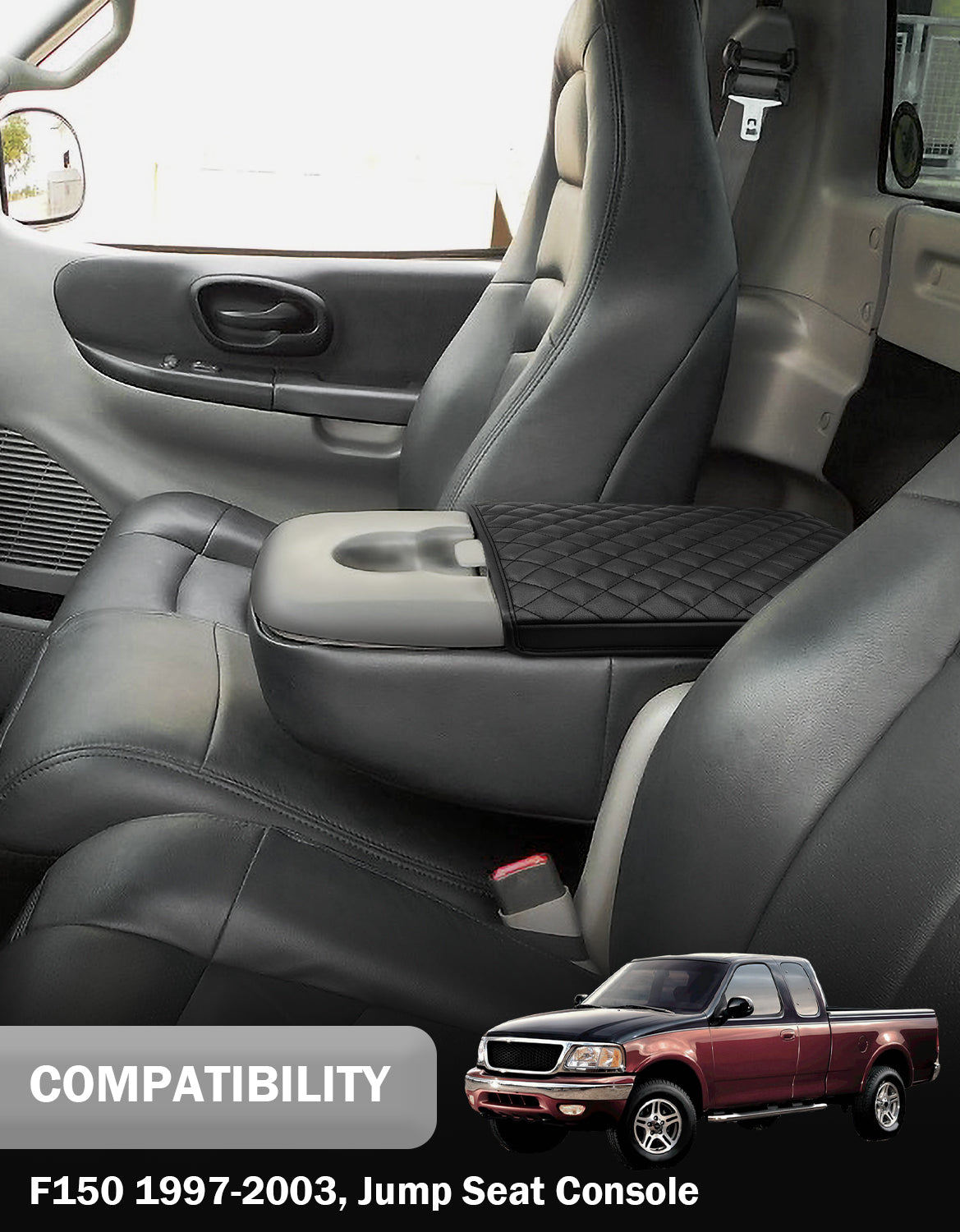 Center Console Armrest Cover Pad for jump Seat 1997-2003 Ford F150