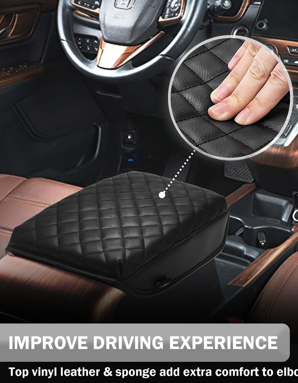 Center Console Armrest Cover Cushion Pad Protector for Honda CRV 2017-2022