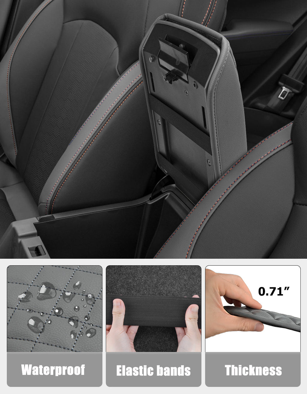 Center Console Armrest Cover Cushion Pad for 2024-2025 Subaru Impreza & Crosstrek