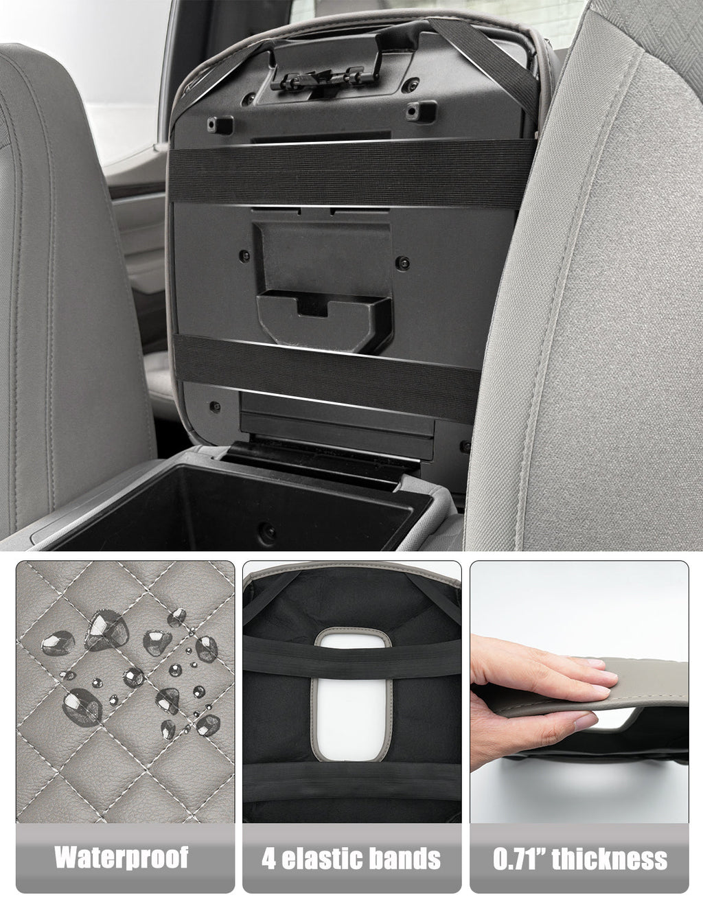 Center Console Armrest Cover Pad for Jump Seat 2019-2026 GMC Sierra 1500 2500 3500,2019-2026 Chevy Silverado 1500 2500 3500