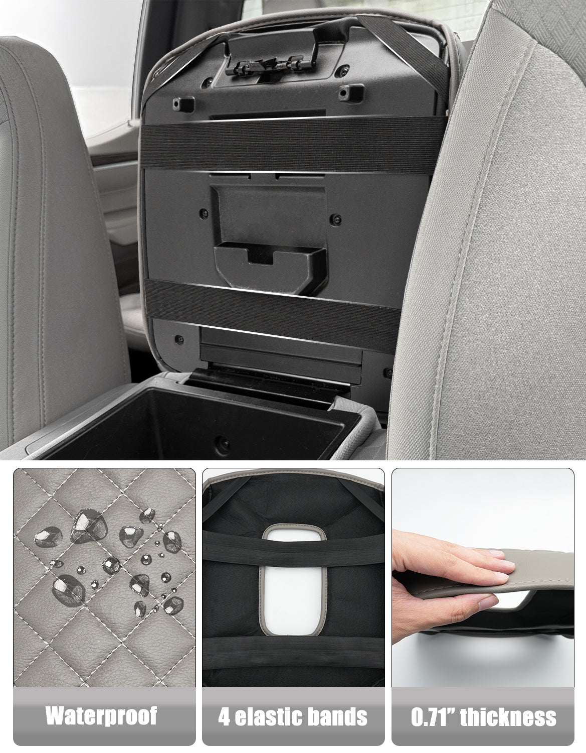 Center Console Armrest Cover Pad for Jump Seat 2019-2026 GMC Sierra 1500 2500 3500,2019-2026 Chevy Silverado 1500 2500 3500