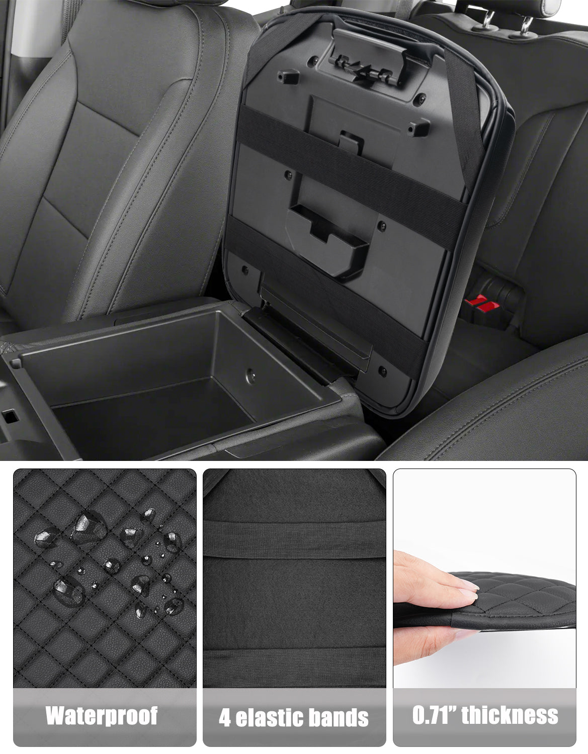 Center Console Armrest Cover Pad For Jump Seat 2019-2026 Chevy Silverado 1500 2500 3500,2019-2026 GMC Sierra 1500 2500 3500