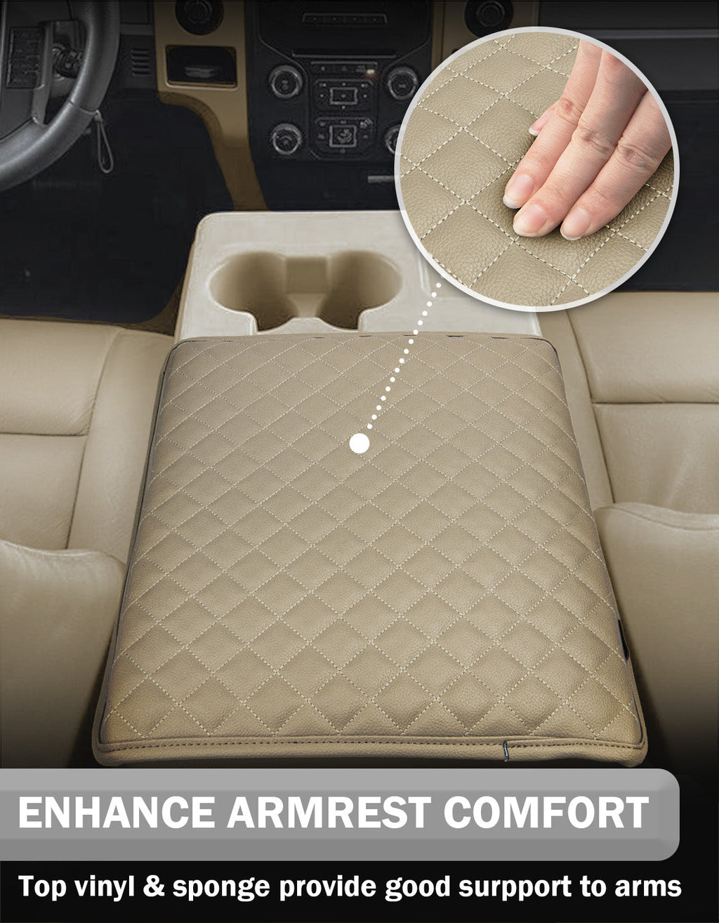 Center Console Armrest Cover Pad for Jump Seat 2011-2014 Ford F150