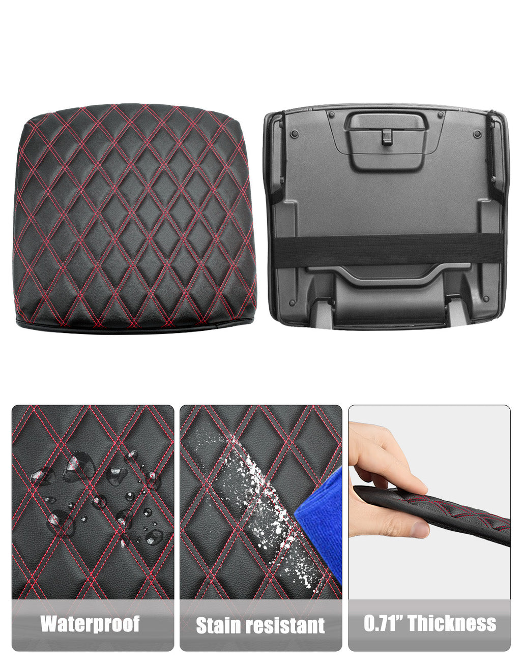 Center Console Armrest Cover Pad Cushion Protector for Bucket Seat 2019-2026 Dodge Ram 1500 2500 3500