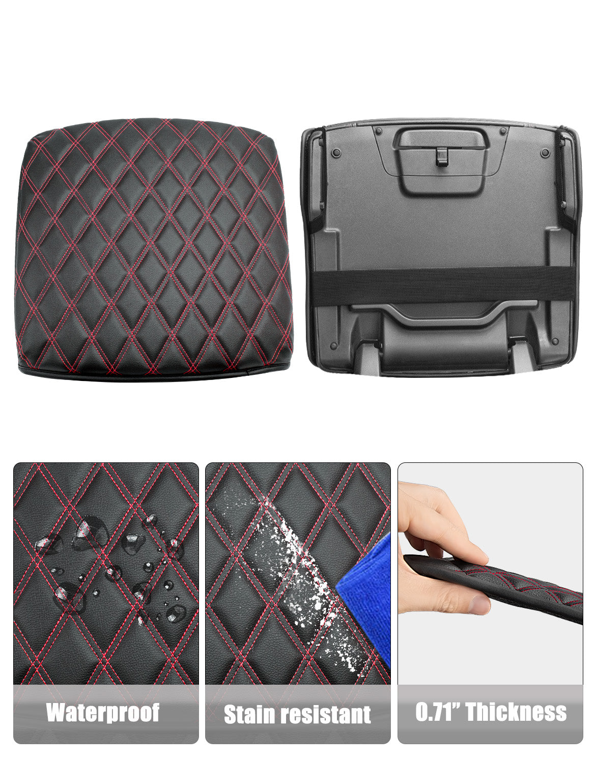 Center Console Armrest Cover Pad Cushion Protector for Bucket Seat 2019-2026 Dodge Ram 1500 2500 3500