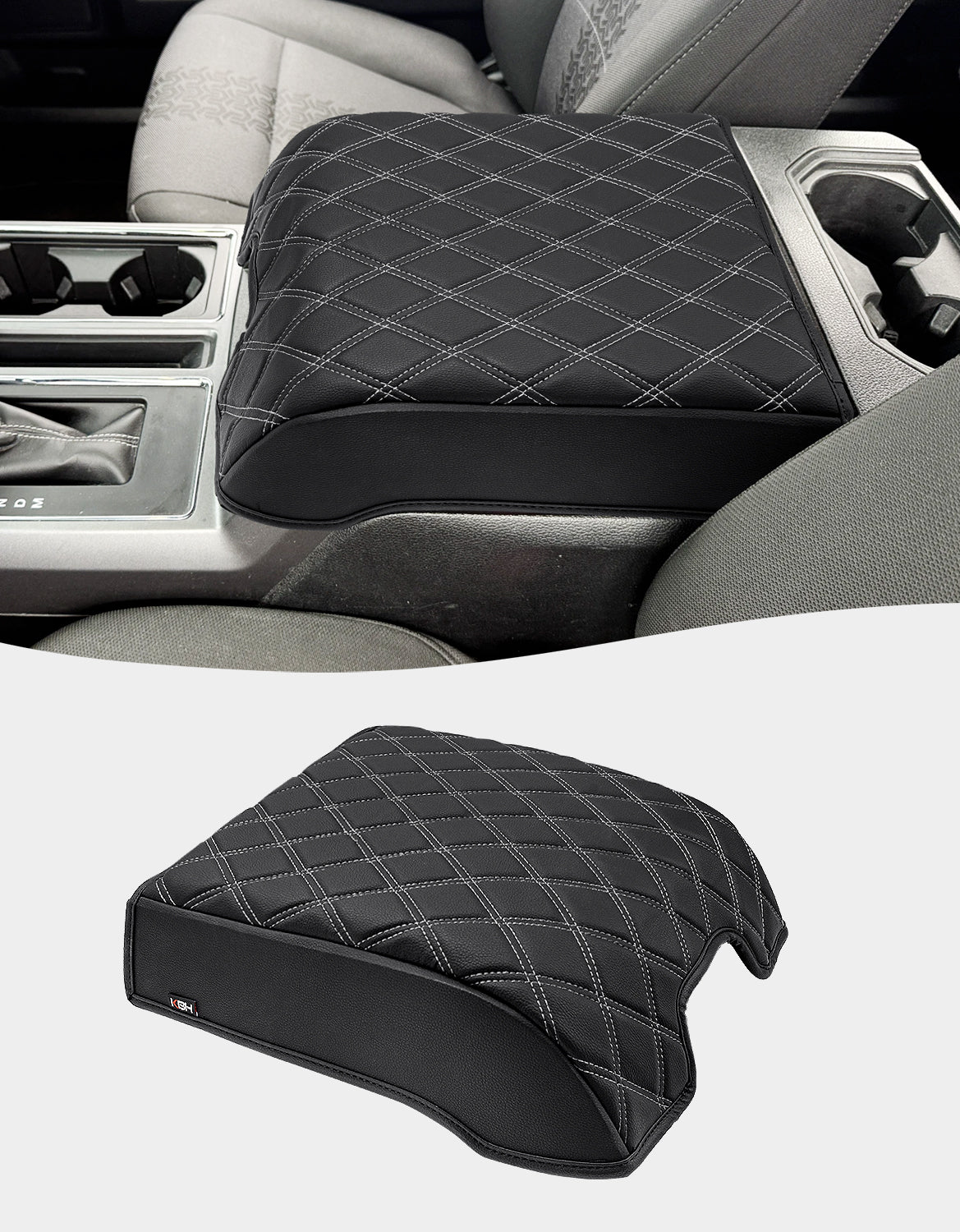 Center Console Armrest Cover Pad for Bucket Seat 2015-2020 Ford F150, 2017-2022 F250 F350 F450 F550 Super Duty, 2018-2024 Ford Expedition