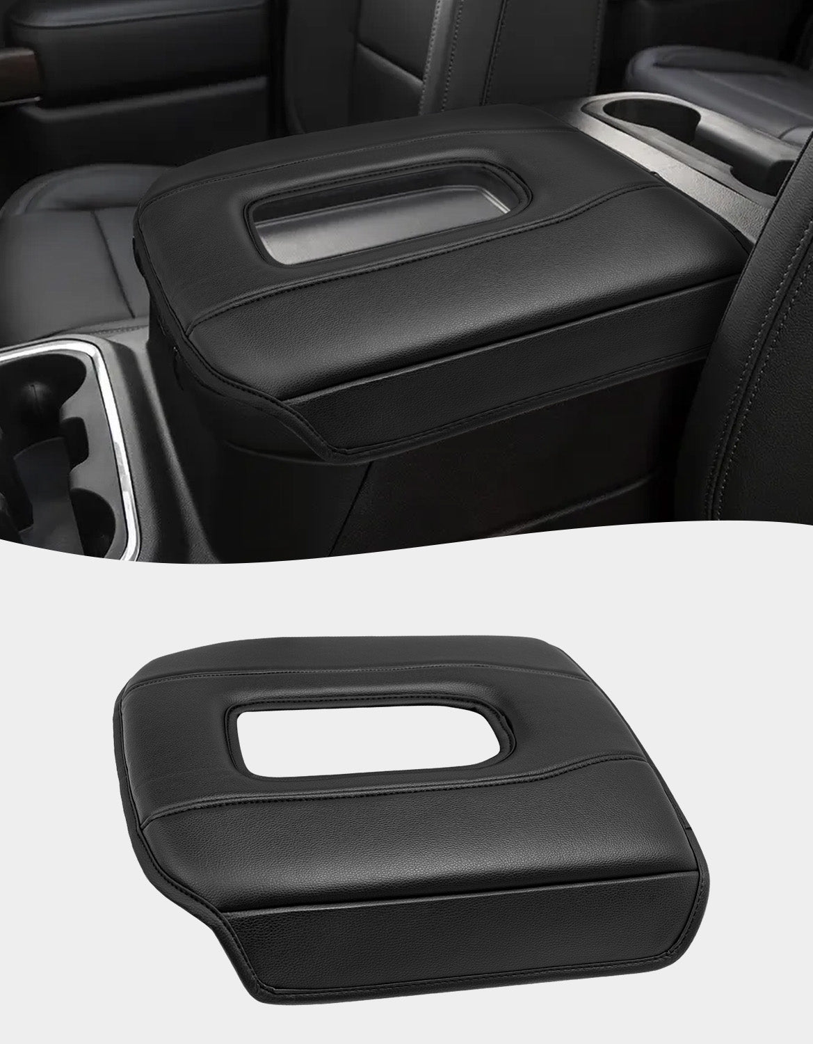Thick Version Center Console Cushion Cover for Bucket Seat 2019-2026 GMC Sierra 1500 2500 3500,2019-2026 Chevy Silverado 1500 2500 3500, 2021-2026 Tahoe/Suburban/Yukon