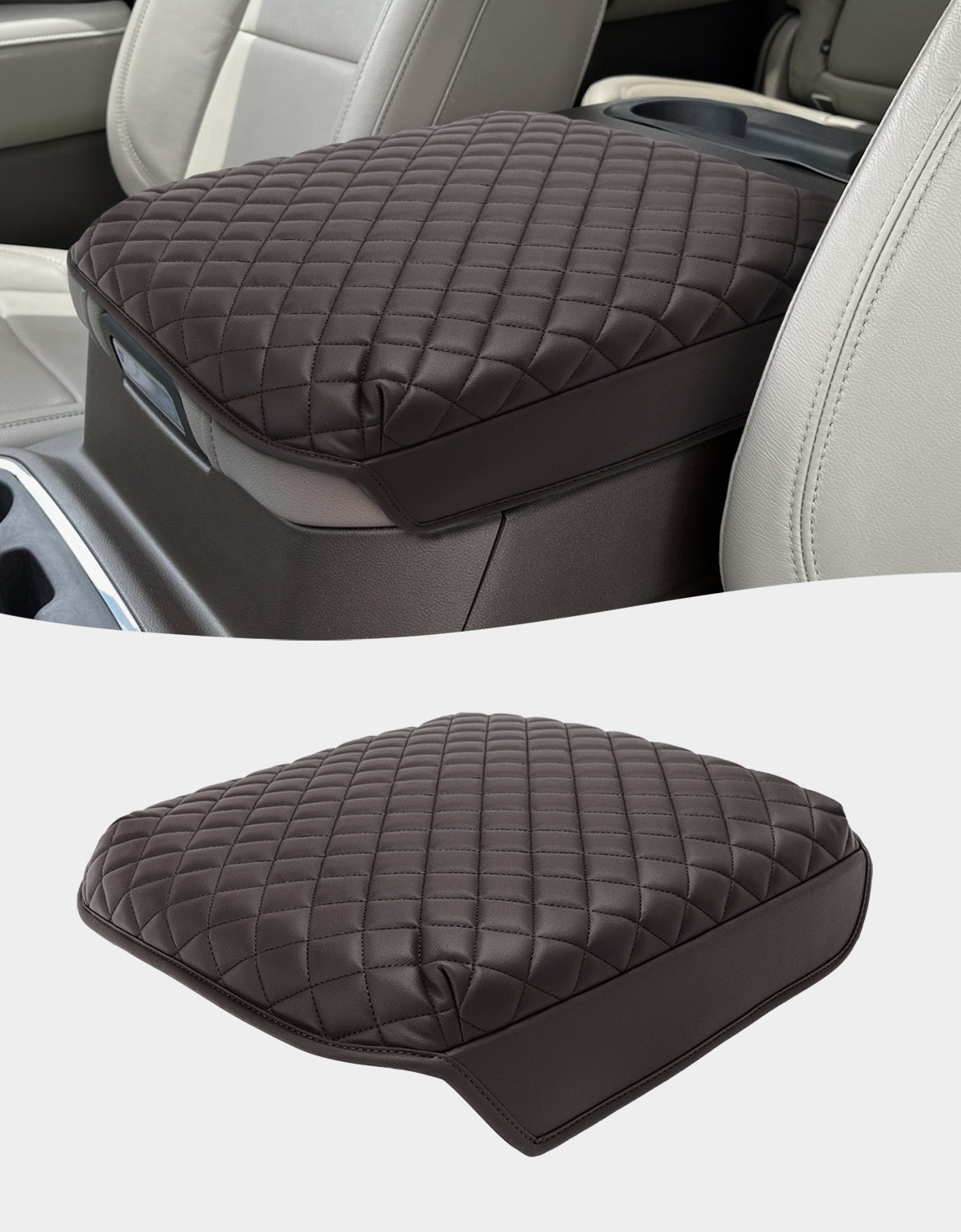 Center Console Armrest Cover Pad for Bucket Seat 2019-2026 Chevy Silverado 1500 2500 3500,2019-2026 GMC Sierra 1500 2500 3500,2021-2026 Tahoe/Suburban/Yukon