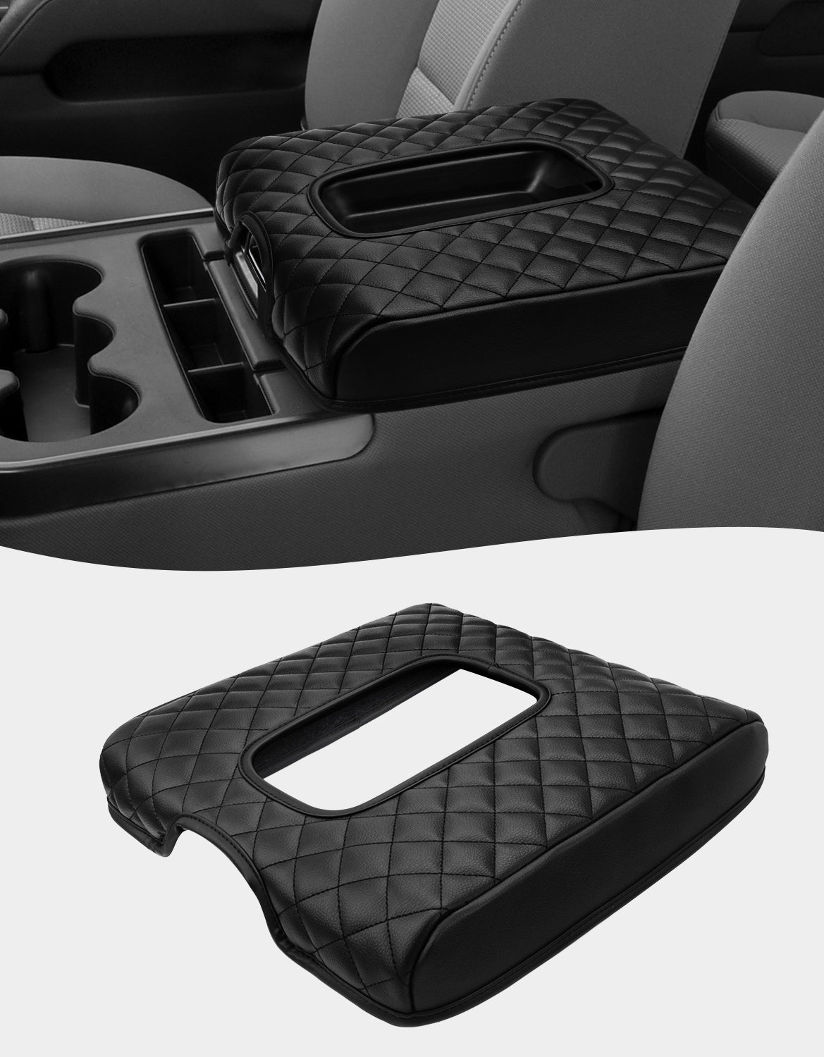 Center Console Armrest Cover for Jump Seat 2014-2018 Chevy Silverado 1500 2500 3500,2014-2018 GMC Sierra 1500 2500 3500