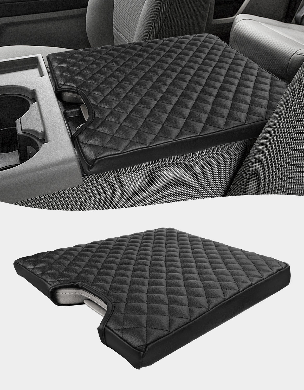 Center Console Armrest PU Leather Cover for Jump Seat 2015-2025 Ford F150 , 2017-2025 Ford F250 F350 F450 F550 Super Duty