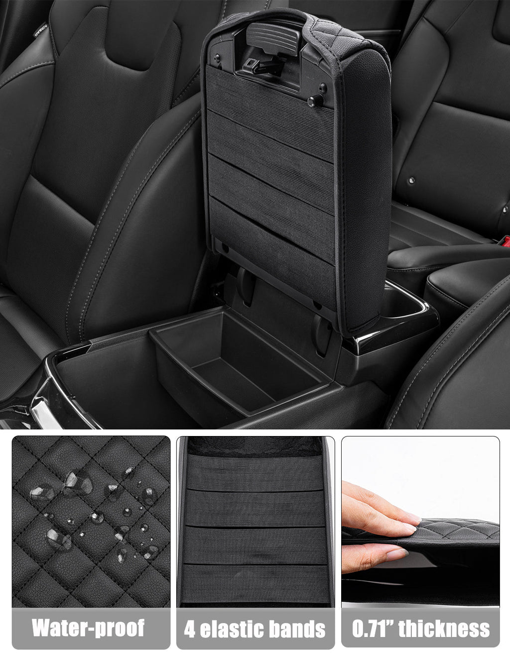 Center Console Armrest Cover Pad for KIA Telluride 2020-2024