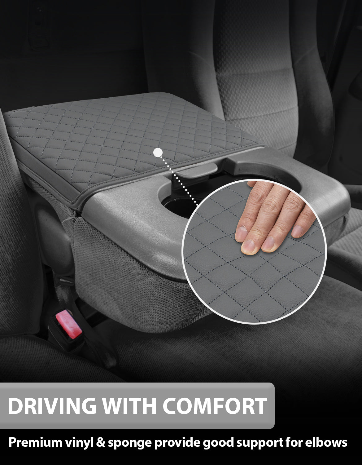Center Console Armrest Cover Pad for Jump Seat 1999-2010 Ford F250 F350 F450 Super Duty,2001-2005 F550 Super Duty