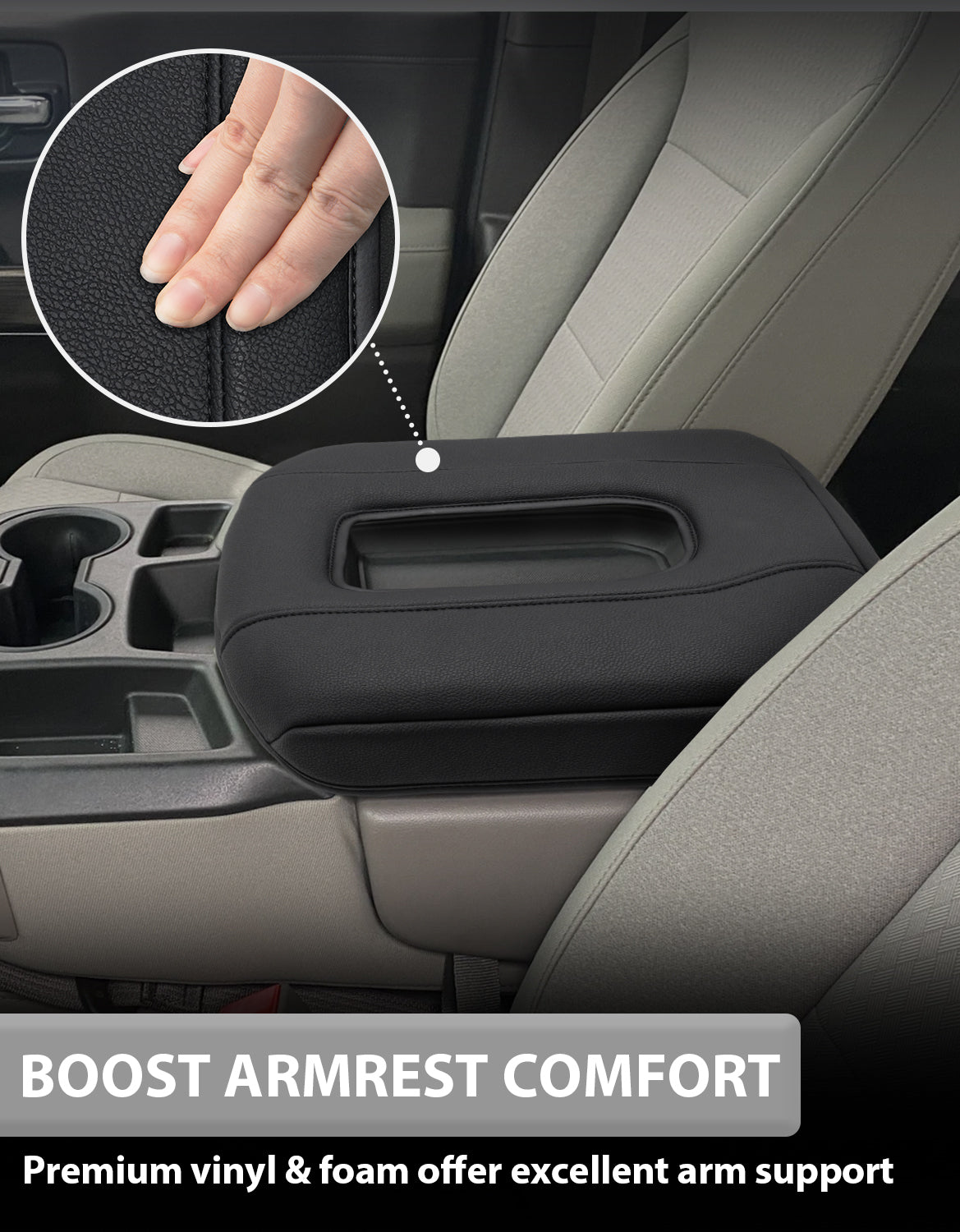 Center Console Armrest Cover Pad for Jump Seat 2019-2026 GMC Sierra 1500 2500 3500,2019-2026 Chevy Silverado 1500 2500 3500