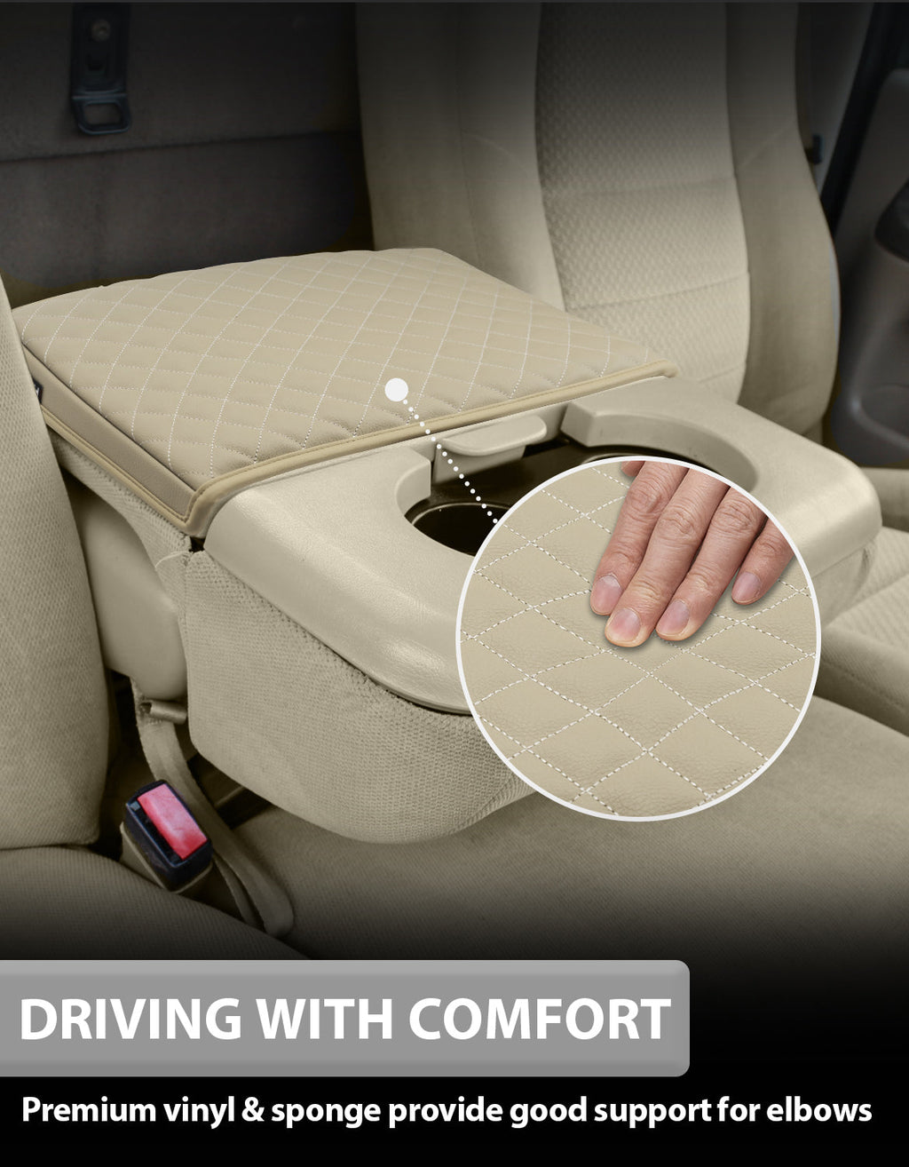 Center Console Armrest Cover Pad for Jump Seat 1999-2010 Ford F250 F350 F450 Super Duty,2001-2005 F550 Super Duty