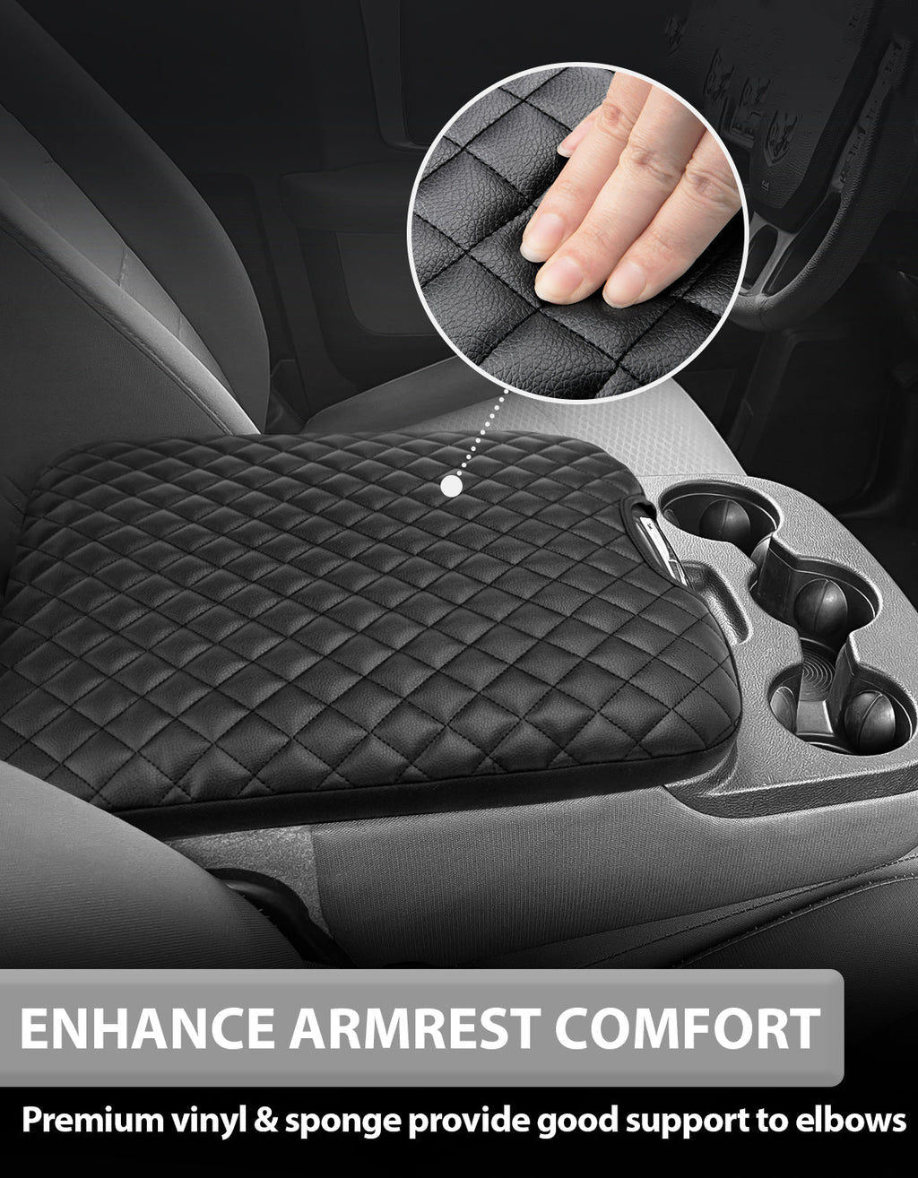 Center Console Armrest Cover Pad for Jump Seat 2013-2018 Dodge Ram 1500,2013-2025 Dodge Ram 2500/3500/1500Classic