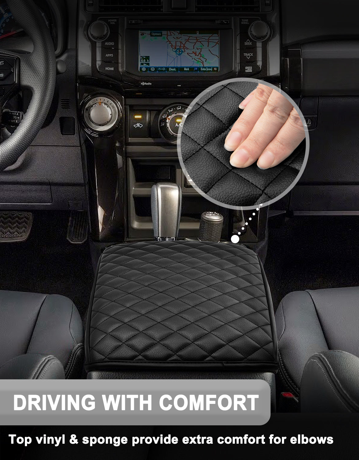 Center Console Armrest Cover Cushion Pad Protector for 2010-2024 Toyota 4Runner