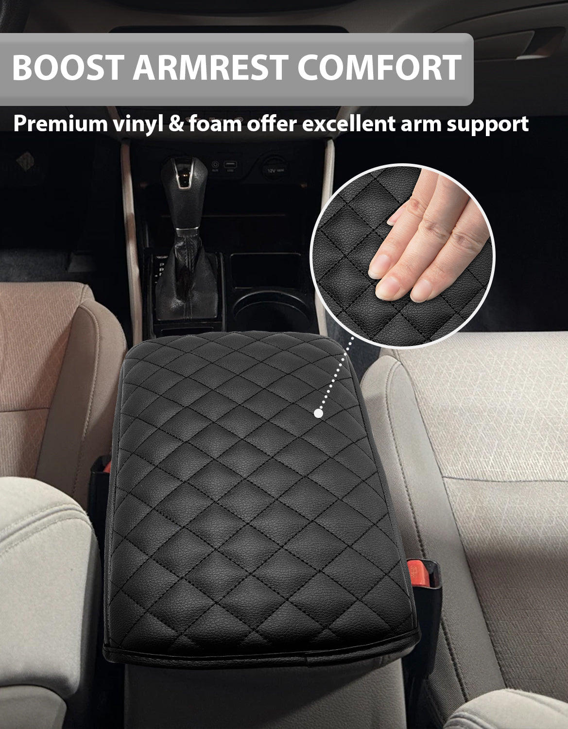 Center Console Armrest Cover for 2017-2021 Hyundai Tucson with Automatic Transmission