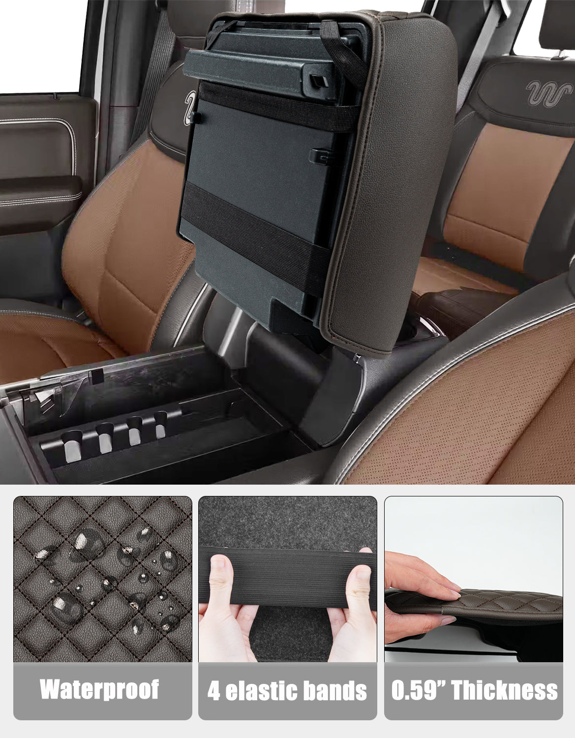 Center Console Armrest Cover Pad for Bucket Seat 2021-2026 Ford F-150