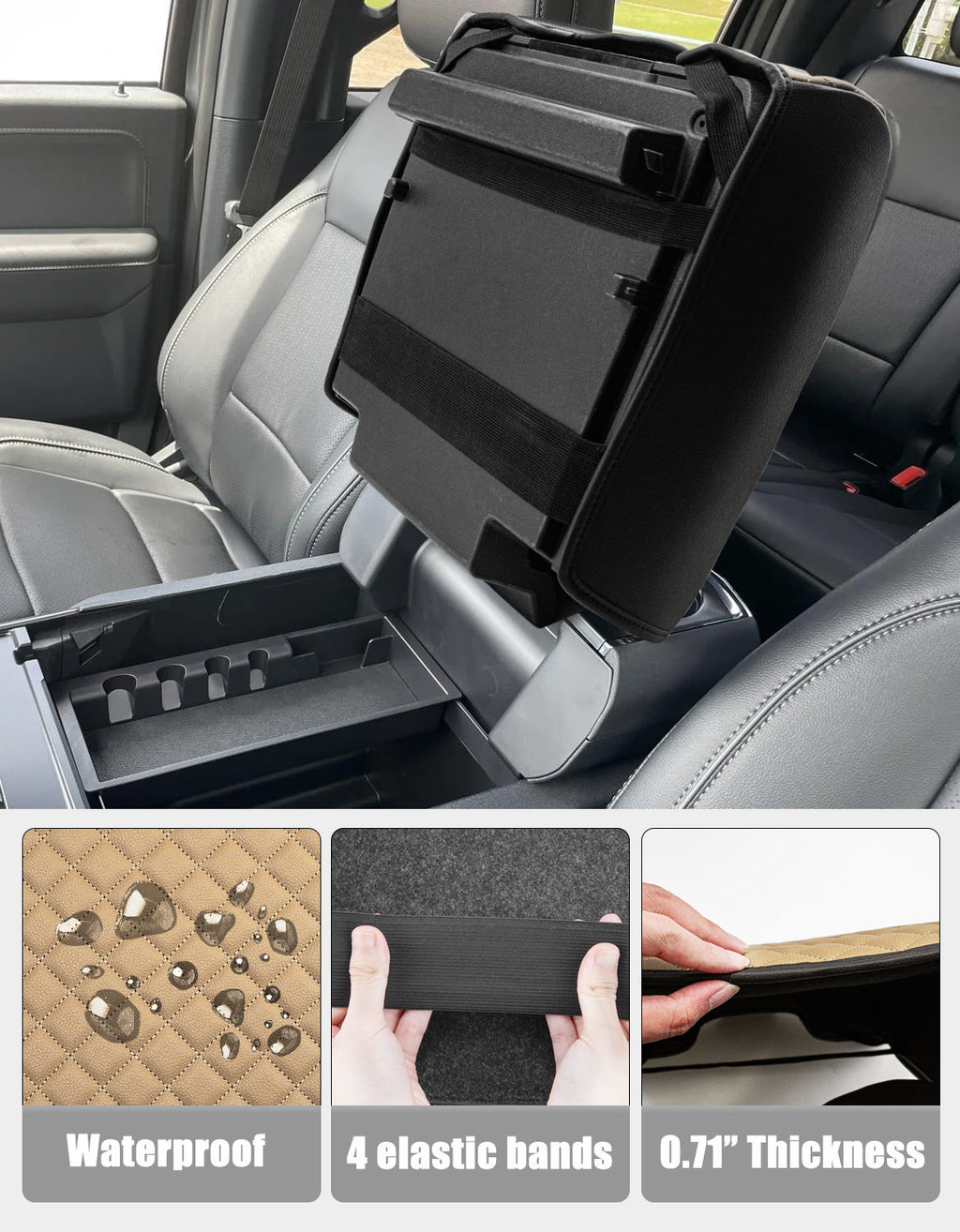 Center Console Armrest Cover Pad for Bucket Seat 2021-2026 Ford F-150