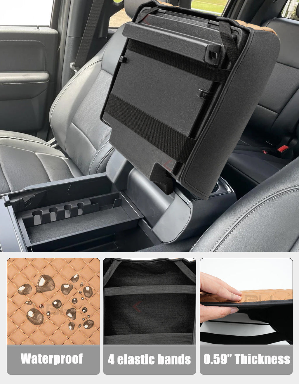 Center Console Armrest Cover Pad for Bucket Seat 2021-2026 Ford F-150