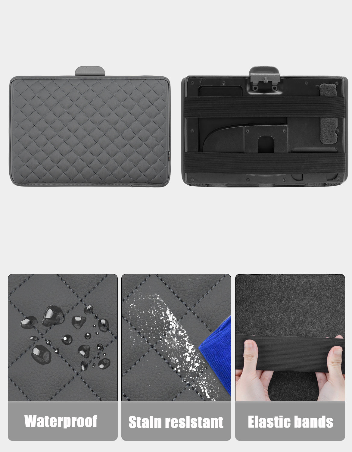 Center Console Armrest Cover Pad for Jump Seat 1999-2010 Ford F250 F350 F450 Super Duty,2001-2005 F550 Super Duty