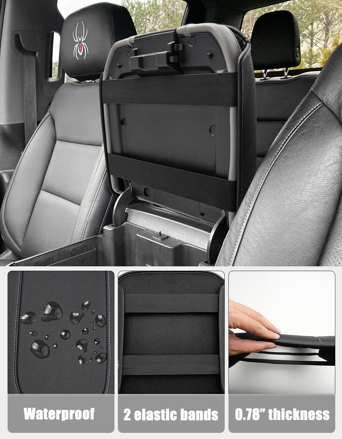 Thick Version Center Console Cushion Cover for  Bucket Seat 2019-2026 GMC Sierra 1500 2500 3500,2019-2026 Chevy Silverado 1500 2500 3500, 2021-2026 Tahoe/Suburban/Yukon