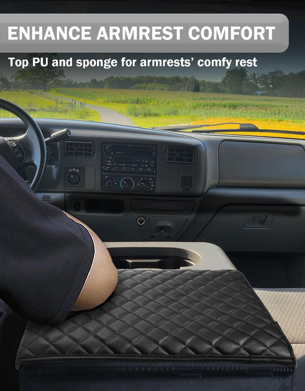 Center Console Armrest Cover Pad for Jump Seat 1999-2010 Ford F250 F350 F450 Super Duty,2001-2005 F550 Super Duty